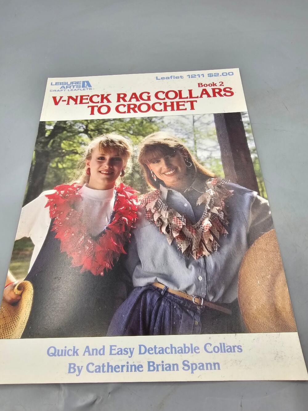 Leisure Arts "V-Neck Rag Collars" Book 2 Vintage Crochet Pattern 1980s